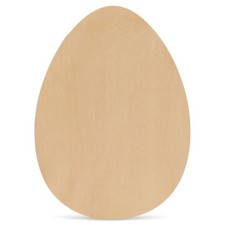 Uovo in legno ritaglio 10" x 7", decorazione pasquale incompiuta e artigianato primaverile | picchi