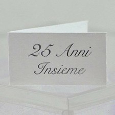 20 Bigliettini bomboniera BIANCHI ANNIVERSARIO 25 ANNI MATRIMONIO (t6m)