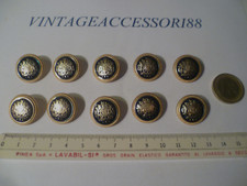 10 BOTTONI STEMMA REALE METALLO SMALTO BLU ORO CM 2 SARTO GIACCA BLAZER SARTORIA