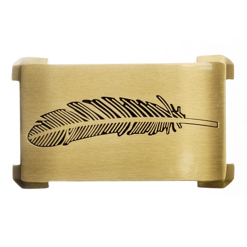 Ottone fibbia piume indiane - ottone, fibbia,
