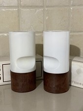 Coppia rare lampade design GaGa Targetti Sankey colore marrone legno