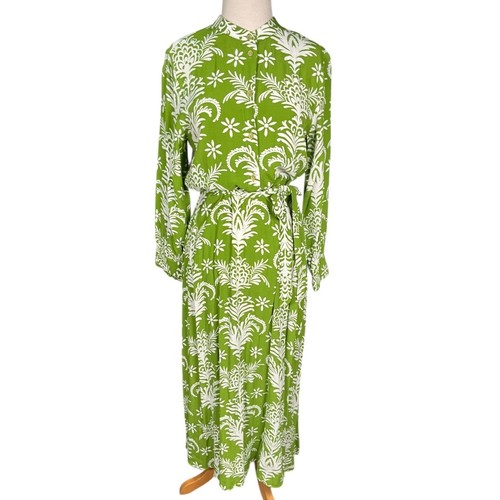 Maxi abito zara verde bianco - maxi,