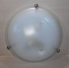 PLAFONIERA CIRCOLARE LAMPADARIO SOFFITTO PARETE VETRO OPACO DIAMETRO 41 CM ITALY