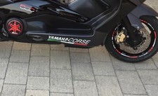 KIT COPPIA  ADESIVI SCRITTA YAMAHA CORSE  per T MAX 500-530-560 YAMAHA tmax MOTO