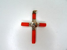 ANTICO CIONDOLO CROCE CORALLO