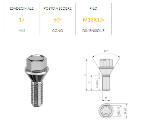 B103 bullone ruote oem m12 - b103,