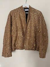giacca oro Zara, bomber con paillettes, taglia S, mai indossata