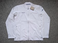 Giacca Babolat uomo grande bianca tennis gioco pista top full zip padel badminton
