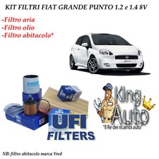 KIT FILTRI TAGLIANDO UFI FIAT GRANDE PUNTO 1.2 e 1.4 8V 1200 1400 1242 BENZINA