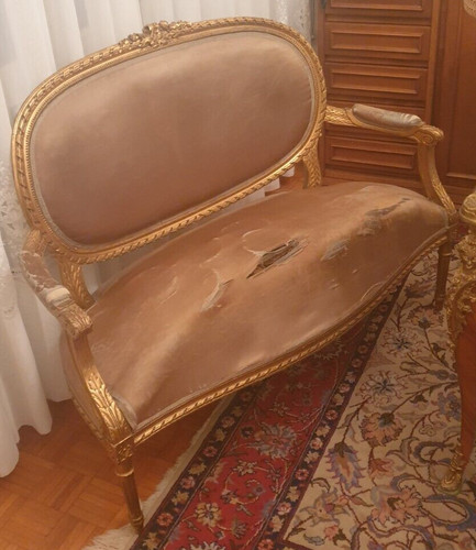 Salotto legno dorato luigi - in,