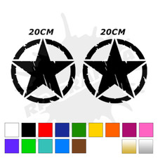2 Adesivi Stella Militare 20cm