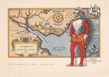 C4 - Cp Cartolina Repubblica dei Ragazzi Serie Navigatori Pedro de Mendoza - Fg