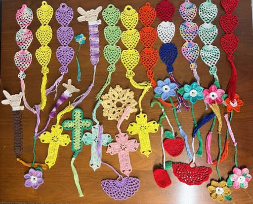 Handmade crochet bookmark lot - handmade,