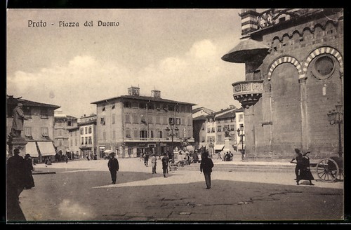Cartolina prato piazza del - prato,,