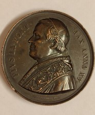 Medaglia PIO IX - Pius IX Pont. Max. - Cattedra di S. Pietro - Bianchi - ANNO XV