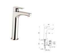 MISCELATORE LAVABO ALTO CROMO