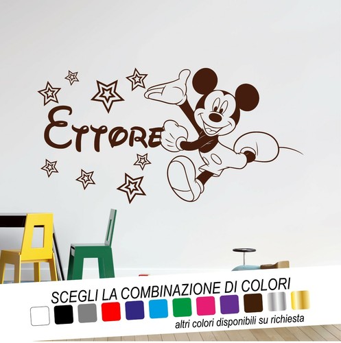 Adesivo murale nome topolino - murale,