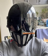 Casco integrale moto tedesco vintage occhiali antiappannamento fibra di vetro casco