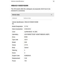 Striscia guida destra BMW 520i