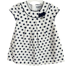 Vestito a pois Mayoral bambina bianco e navy - 12 mesi