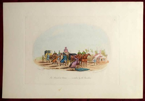 Litografia equestre traino - equestre,