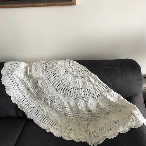 Tovaglia vintage bianca tonda - vintage,