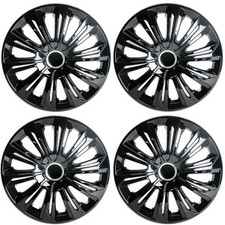 Set 4 Copricerchi 15 Pollici Strong Coppe Ruota Nero Universali per Opel