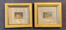 Coppia miniature quadri dipinti a mano su foglia d'oro 23Kt Made in Italy