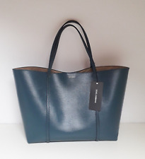 DOLCE & GABBANA Escape tote bag blu mare grande shopper pelle borsa con pochette