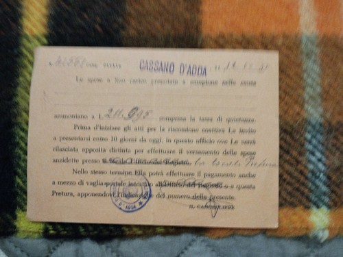 Foglietto prefetura cassano - foglietto, di
