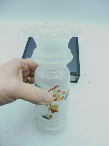 Vase verre opaline peint - vase,