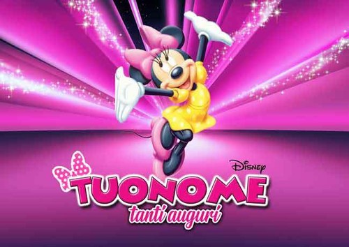 Cialda minnie fuxia con nome - minnie,