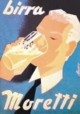 Insegna pubblicitaria vintage "1970 BIRRA MORETTI" PUBBLICITÀ, ADVERTISING BIRRA, POSTER, PUBBLICITÀ