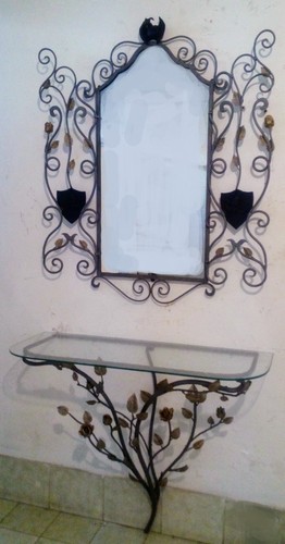 Consolle con specchio ferro - consolle,