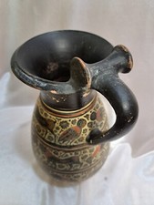 Olpe stile archeologico in terracotta a rotelle etrusco corinzio interno della b