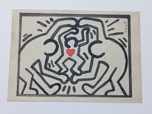 Disegno carta keith haring - su,