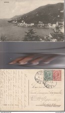 9112) GENOVA RECCO PANORAMA VERSO PONENTE VIAGGIATA 1919 MULINETTI?