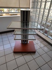 carrello porta Tv con ruote accio vetro legno