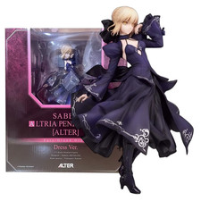 Fate Stay Night Saber vecchio personaggio 23 cm vestito nero PVC statua anime modello