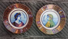 Coppia Piatti Ceramica Lustro