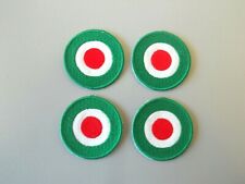 PATCH COCCARDA  ITALIA  PZ 4 RICAMATE ESTERNO VERDE TERMOADESIVE DIAM.4