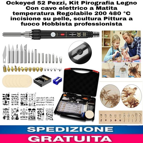 52pz kit pirografia - kit, con