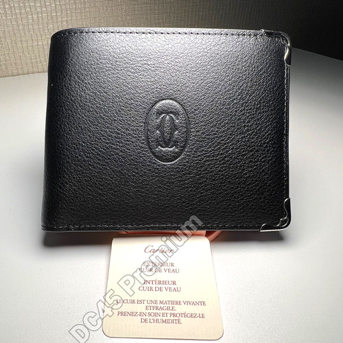 Cartier black leather - leather, bifold