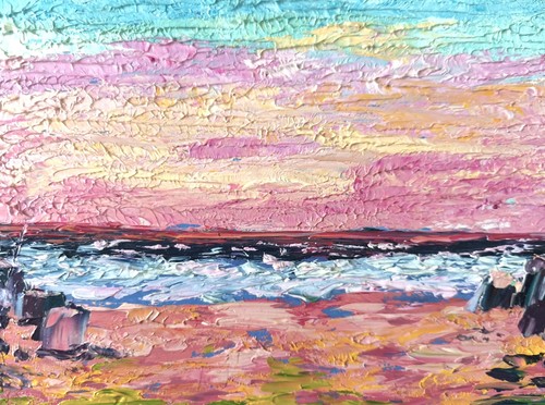 Dipinto olio paesaggio marino