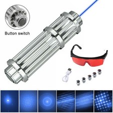 <1MW Puntatore Laser Beam Light Potente Blu Lazer Luce Bruciante 500 Km-