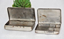 Scatola In Metallo Per Sigarette E Tabacco Vintage Rara 2 Pezzi