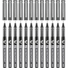 12 Penne Pilot Hi-Tecpoint V5 Roller inchiostro Liquido Nero