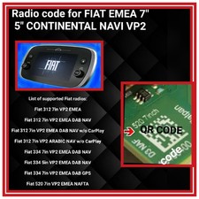 Code Radio Fiat Continental