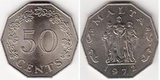 MALTA 50 CENTESIMI 1972