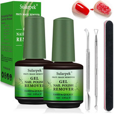 Set per Smalto Semipermanente - 2 PCS Gel Polish Remover, Magic Remover Con Spin